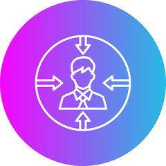 Target Audience Gradient Circle Line Inverted Icon