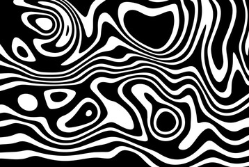 Black and white waves. Modern Vector Background. Stylish texture with wavy stripes lines. eps 10