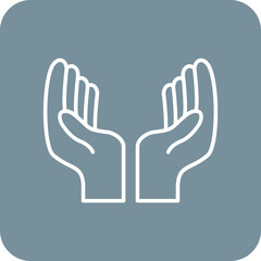 Hands Multicolor Round Corner Line Inverted Icon