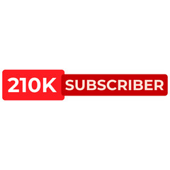 THANK YOU 210K SUBSCRIBER CELEBRATION TEMPLATE DESIGN BANNER ART VECTOR GOOD FOR SOCIAL MEDIA, CARD , POSTER