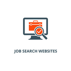 Job search websites icon vector illustration concept isolated on white background used for web and mobile