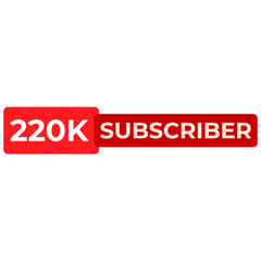 THANK YOU 220K SUBSCRIBER CELEBRATION TEMPLATE DESIGN BANNER ART VECTOR GOOD FOR SOCIAL MEDIA, CARD , POSTER