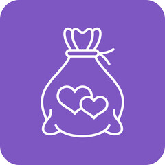 Money Bag Multicolor Round Corner Line Inverted Icon