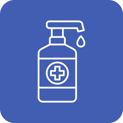 Hand Sanitizer Multicolor Round Corner Line Inverted Icon