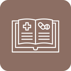 Medical Book Multicolor Round Corner Line Inverted Icon
