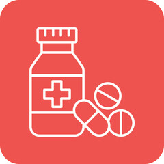 Medicine Multicolor Round Corner Line Inverted Icon