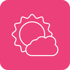 Weather App Multicolor Round Corner Line Inverted Icon
