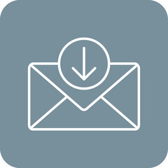 Mail Inbox Multicolor Round Corner Line Inverted Icon