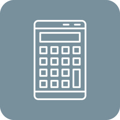 Calculator Multicolor Round Corner Line Inverted Icon