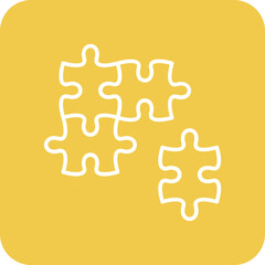 Puzzle Multicolor Round Corner Line Inverted Icon