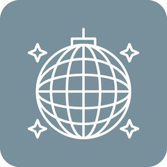 Disco Ball Multicolor Round Corner Line Inverted Icon