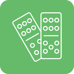 Domino Multicolor Round Corner Line Inverted Icon