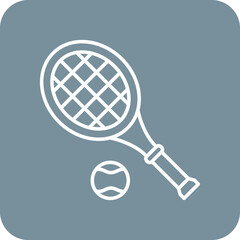 Tennis Multicolor Round Corner Line Inverted Icon