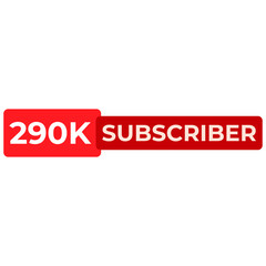 THANK YOU 290K SUBSCRIBER CELEBRATION TEMPLATE DESIGN BANNER ART VECTOR GOOD FOR SOCIAL MEDIA, CARD , POSTER