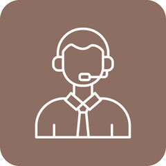 Call Center Agent Multicolor Round Corner Line Inverted Icon