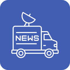 Vehicle Multicolor Round Corner Line Inverted Icon