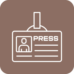 Id Card Multicolor Round Corner Line Inverted Icon