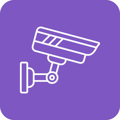 Surveillance Multicolor Round Corner Line Inverted Icon