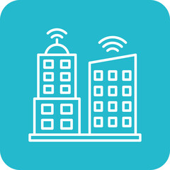 Naklejka premium Smart City Multicolor Round Corner Line Inverted Icon