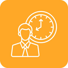 Clock Multicolor Round Corner Line Inverted Icon