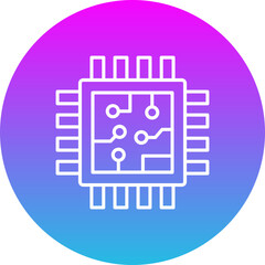 Cpu Gradient Circle Line Inverted Icon