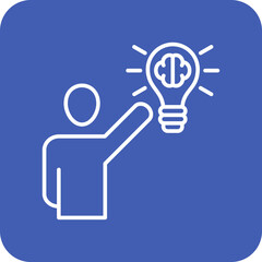 Thinking Multicolor Round Corner Line Inverted Icon