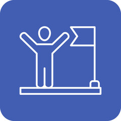 Success Multicolor Round Corner Line Inverted Icon