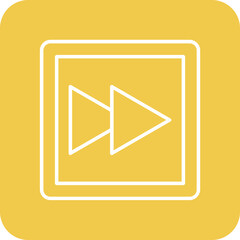 Forward Multicolor Round Corner Line Inverted Icon