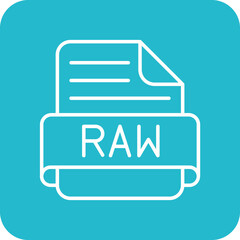 Raw Multicolor Round Corner Line Inverted Icon