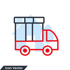 Fast delivery truck icon logo vector illustration. Fast shipping symbol template for graphic and web design collection