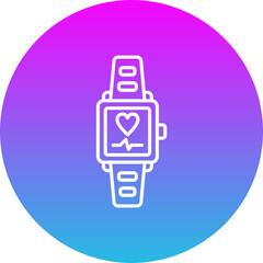 Smartwatch Gradient Circle Line Inverted Icon