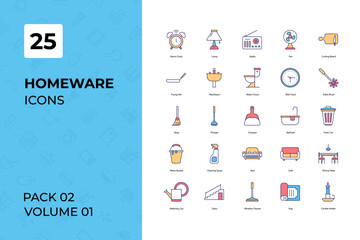 Home ware icons collection. Set contains such Icons as apartment, box, cardboard, and more