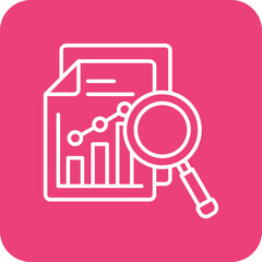 Data Analysis Multicolor Round Corner Line Inverted Icon