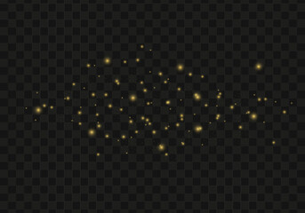 Abstract sparkles isolated on a transparent background. Bokeh lights effect. Vector dust sparks and bright stars shine with special light effect. Christmas sparkling magical. Vector illustration