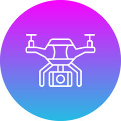 Drone Gradient Circle Line Inverted Icon