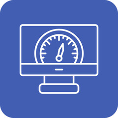 Speed Test Multicolor Round Corner Line Inverted Icon