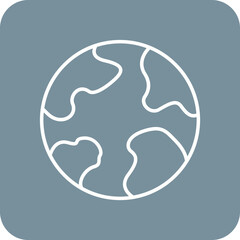 Earth Multicolor Round Corner Line Inverted Icon
