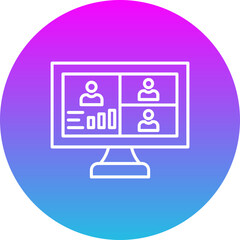 Conference Gradient Circle Line Inverted Icon
