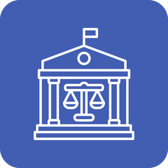 Court Multicolor Round Corner Line Inverted Icon