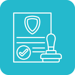 Obraz premium Approval Multicolor Round Corner Line Inverted Icon