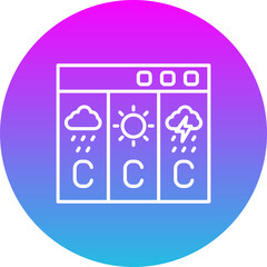 Forecast Gradient Circle Line Inverted Icon