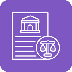 Legal Multicolor Round Corner Line Inverted Icon