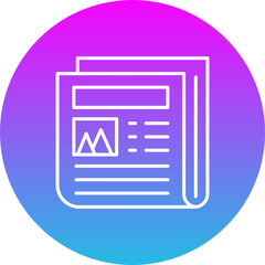 News Gradient Circle Line Inverted Icon
