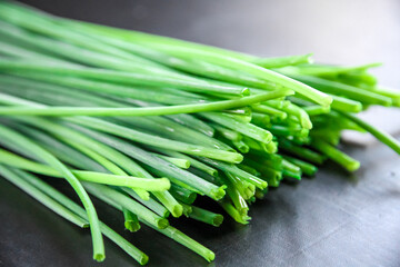 Bunch of chives closeup view