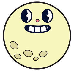 moon cartoon retro