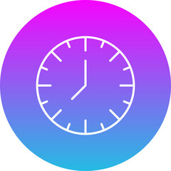Clock Gradient Circle Line Inverted Icon