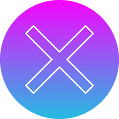 Fototapeta premium Cross Gradient Circle Line Inverted Icon