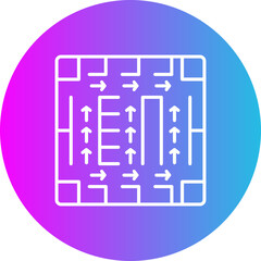 Evacuation Plan Gradient Circle Line Inverted Icon