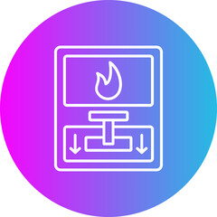 Fire Alarm Gradient Circle Line Inverted Icon