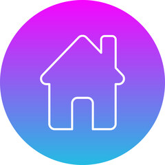 Home Gradient Circle Line Inverted Icon